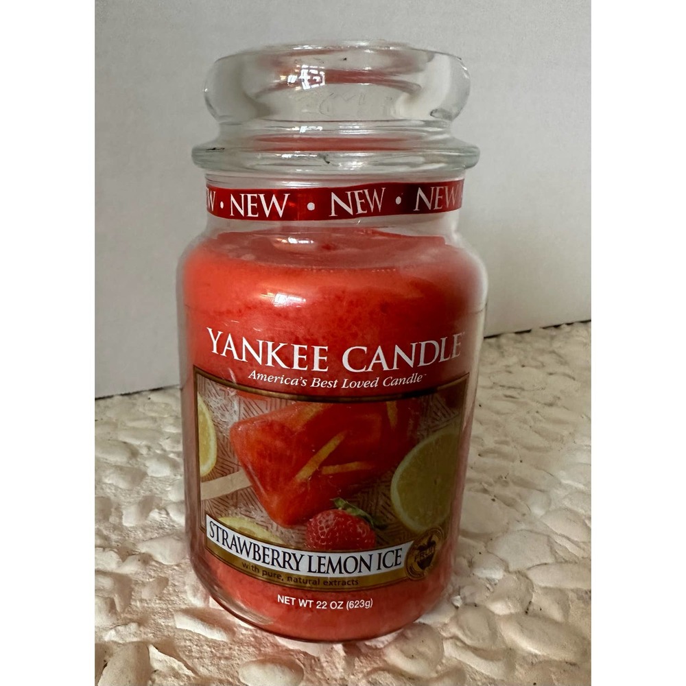 Yankee Candle Large Jar Candle 100-150 hrs 22 oz STRAWBERRY LEMON ICE